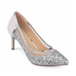 Women's Journee Collection Kalani Stiletto Heel Pumps - Silver - 7.5 - NIB